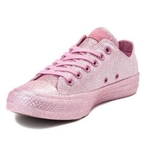 Converse glitter pink low top tennis shoes NWT
